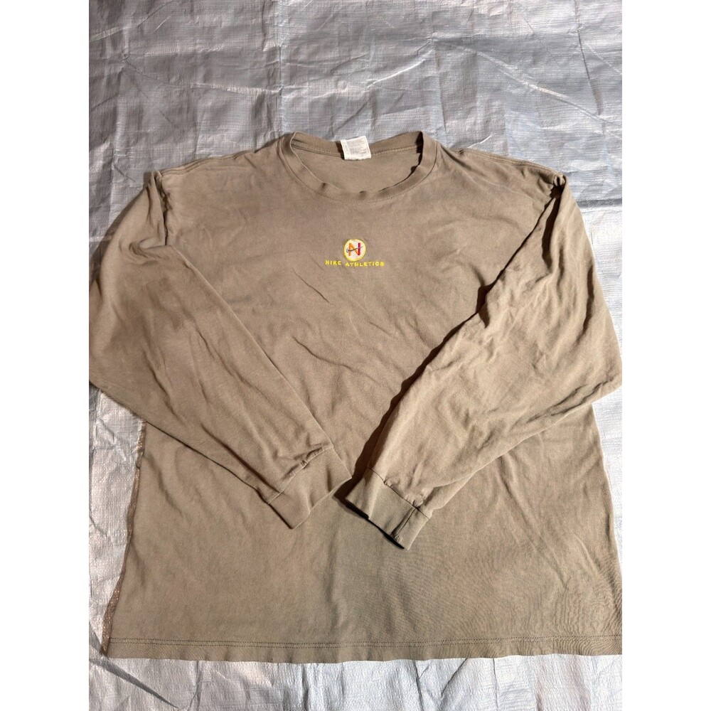 Vintage 90s Nike White Tag Long Sleeve Shirt Mens XL Olive Green Embroidered